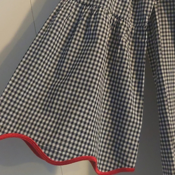Talbots Flutter sleeve tunic Buffalo check top M Gingham Scalloped hem - Picture 4 of 5